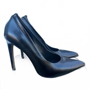 ALEXANDER WANG Classic Black Leather Stiletto Heels – Size 9.5 / 40.5
